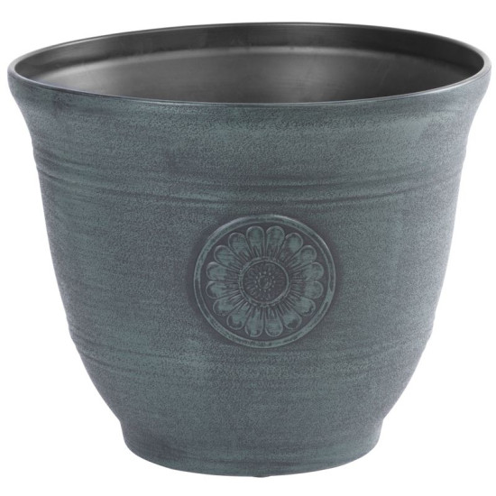 Цветочный горшок Strend рro, под металл, зеленый, 25x30 см