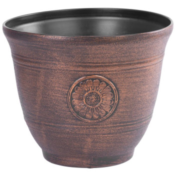 Цветочный горшок Strend Pro, эффект металла, имитация меди, 25x30 см