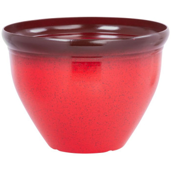 Цветочный горшок Стренд Про, глазурь, красный, 38х28,5 см
