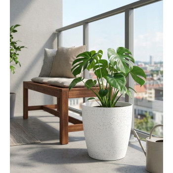Цветочный горшок Strend Pro Stone, 36x63 см, белый, эффект камня