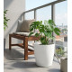 Strend Pro Stone flower pot, 35x35 cm, white, stone effect
