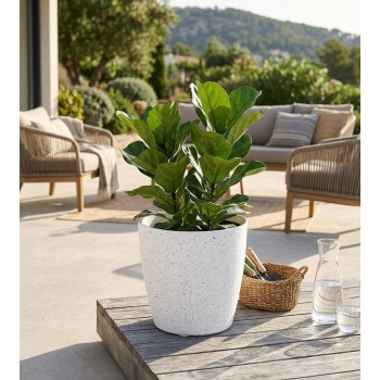 Цветочный горшок Strend Pro Stone, 29x54 см, белый, эффект камня