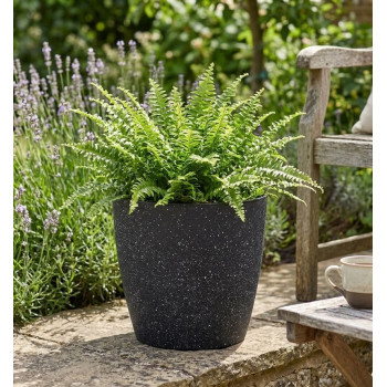 Цветочный горшок Strend Pro Stone, 36x63 см, черный, эффект камня