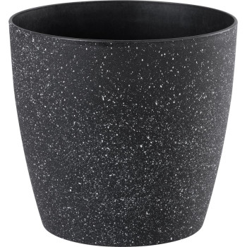 Strend Pro Stone flower pot, 35x35 cm, black, stone effect