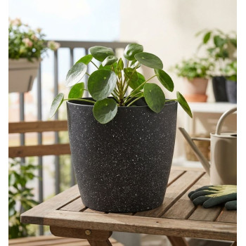 Цветочный горшок Strend Pro Stone, 29x54 см, черный, эффект камня