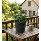 Strend Pro Stone flower pot, 23x20.5 cm, black, stone effect