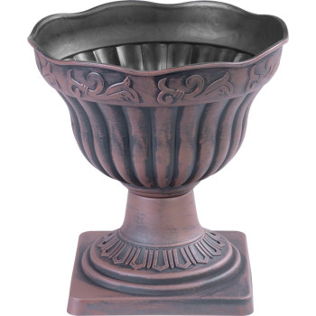 Flowerpot Strend Pro Antik, with base, 30x30 cm, copper, metallic effect