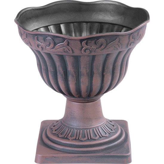 Flowerpot Strend Pro Antik, with base, 30x30 cm, copper, metallic effect