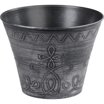 Strend Pro Flower flower pot, 24.5x19.3 cm, silver, metallic effect