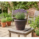 Strend Pro planter, 29x23 cm, dark brown, rattan pattern