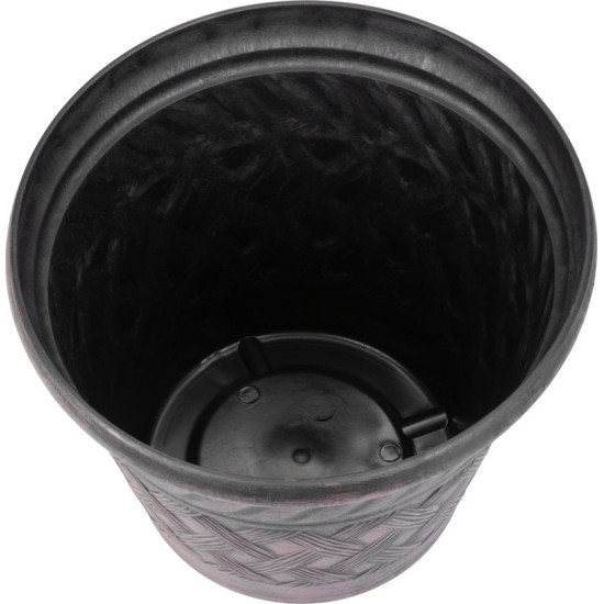 Strend Pro planter, 29x23 cm, dark brown, rattan pattern