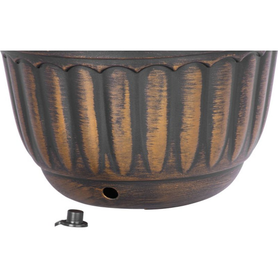 Strend Pro flower pot, hanging, hanging, gold, 24.5x15 cm, with chain and hanger