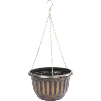 Strend Pro flower pot, hanging, hanging, gold, 24.5x15 cm, with chain and hanger
