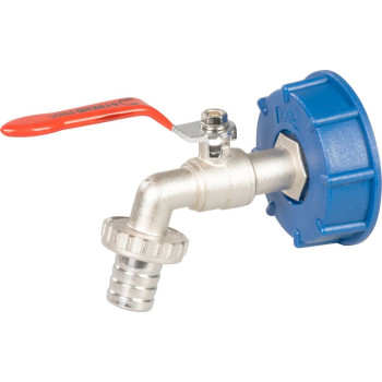 Strend Pro Kit, кран 3/4" + пластиковый редуктор 60 мм + 1" носик, для бака IBC, оцинкованный