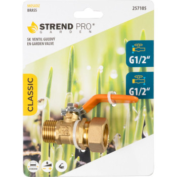 Regulēšanas savienotājs Strend Pro Garden, misiņa vārsts, G1/2"
