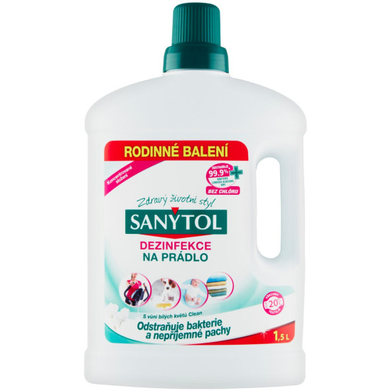 Dezinfekcijas līdzeklis Sanytol veļai, baltu ziedu aromāts, 1,5 l