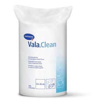 Salvetes Vala Clean rullītis, vienreizlietojamas, 22x30 cm, iepakojumā 175 gab Salvetes Vala Clean rullītis, vienreizlietojamas, 22x30 cm, iepakojumā 175 gab