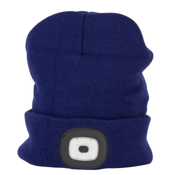 LED cepure, zils, 4x SMD LED, USB uzlāde