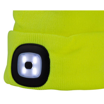 LED cepure, dzeltens, 4x SMD LED, USB uzlāde