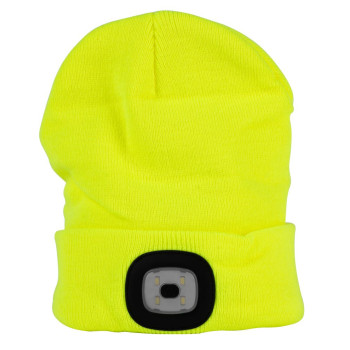 LED cepure, dzeltens, 4x SMD LED, USB uzlāde