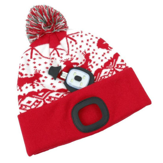 LED cepure Strend Pro Xmas red L, 4x SMD LED, 60 lm