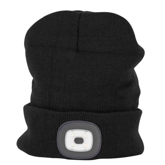 Шапка Beanie Strend Pro Albacore черная L, 4x SMD LED, зарядка USB, детская