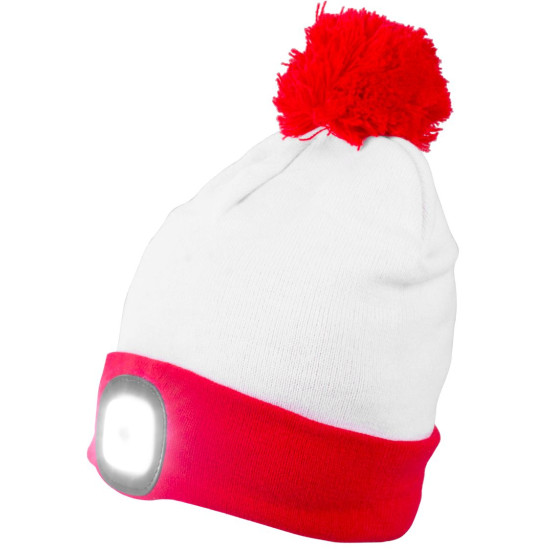 Beanie Strend Pro X-mas white-red L, 4x SMD LED, USB charging