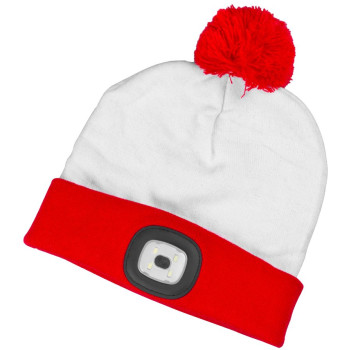 Beanie Strend Pro X-mas white-red L, 4x SMD LED, USB charging