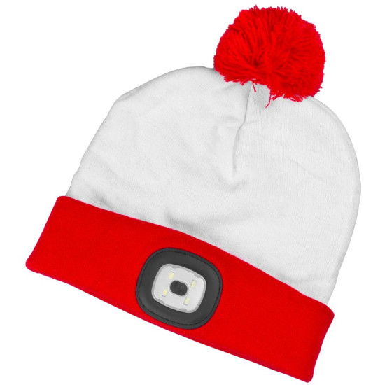 Beanie Strend Pro X-mas white-red L, 4x SMD LED, USB charging