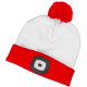 Beanie Strend Pro X-mas white-red L, 4x SMD LED, USB charging