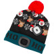 Шапка Beanie Strend Pro X-mas Ho-Ho, зелено-черная L, 4x SMD LED, зарядка через USB