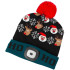 Шапка Beanie Strend Pro X-mas Ho-Ho, зелено-черная L, 4x SMD LED, зарядка через USB