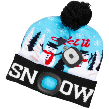 Beanie Strend Pro X-mas Let it snow blue L, 4x SMD LED, USB charging