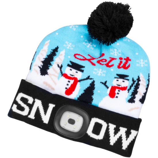 Beanie Strend Pro X-mas Let it snow blue L, 4x SMD LED, USB charging