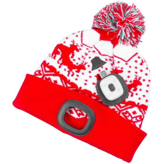 Шапочка Strend Pro X-mas kid красная М, 4x SMD LED, зарядка USB, детская