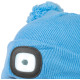 Детская шапка Strend Pro синяя, размер M, с помпонами, 4 светодиода SMD, зарядка через USB Детская шапка Strend Pro синяя, размер M, с помпонами, 4 светодиода SMD, зарядка через USB