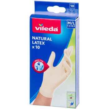 Cimdi Vileda Natural Latex, M/L, pak. 10 gab Cimdi Vileda Natural Latex, M/L, pak. 10 gab