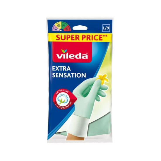 Перчатки Vileda Extra Sensation, L Перчатки Vileda Extra Sensation, L