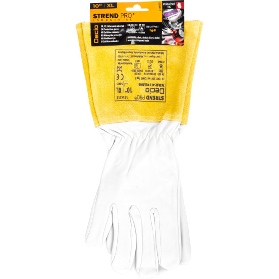 Strend Pro Industrial Decio cimdi, āda, metināšana, izmērs 10/XL Strend Pro Industrial Decio cimdi, āda, metināšana, izmērs 10/XL