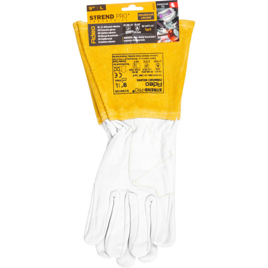 Strend Pro Industrial Adeo cimdi, āda, metinātāja, izmērs 09/L Strend Pro Industrial Adeo cimdi, āda, metinātāja, izmērs 09/L