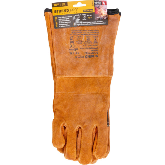 Strend Pro Industrial Marcio gloves, full leather, welding, size 10/XL