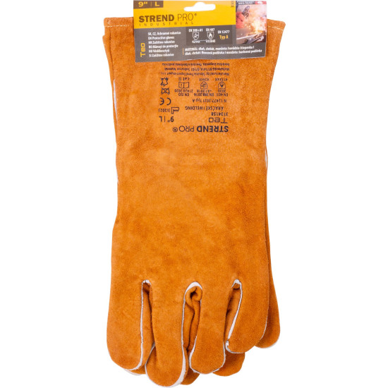 Strend Pro Teo gloves, full leather, welding, size 9/L