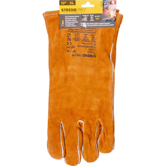 Strend Pro Teo gloves, full leather, welding, size 10/XL