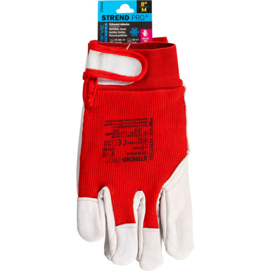 Strend Pro Marvic Winter gloves, winter, protective, insulated, textile/leather, size 8/M