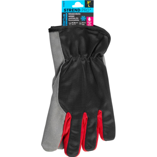Strend Pro Bertus Winter gloves, winter, protective, insulated, textile/leather, size 09/L