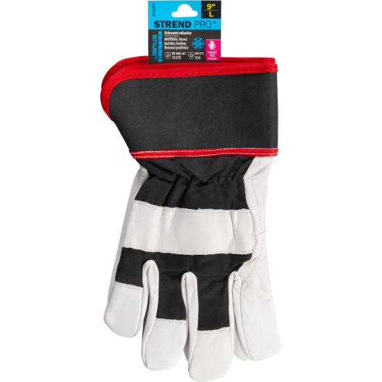 Strend Pro Janus Winter gloves, winter, protective, insulated, textile/leather, size 09/L