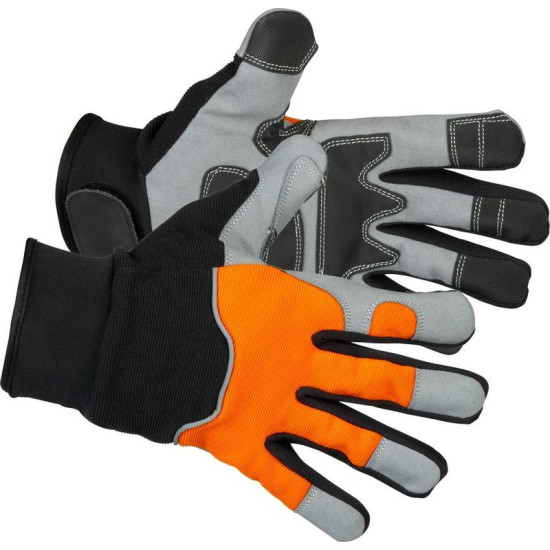 Strend Pro Arvilo Перчатки High Vision, текстиль/кожа со светоотражающими элементами, размер 09/L, блистер