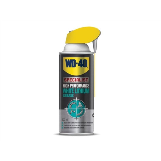 Спрей WD-40® Specialist HP White Lithium Grease, 400 мл, универсальная белая литиевая смазка. Спрей WD-40® Specialist HP White Lithium Grease, 400 мл, универсальная белая литиевая смазка.