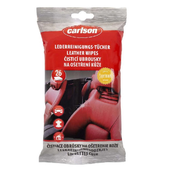 Carlson tīrīšanas salvetes, ādai, automašīnai, 26 gab