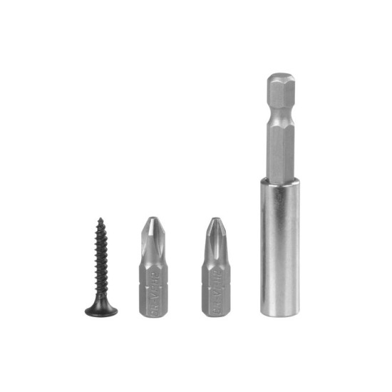 Набор шурупов Strend Pro, для гипсокартона/металла, 3,5x25 мм, с 2 битами и адаптером, 1000 шт.